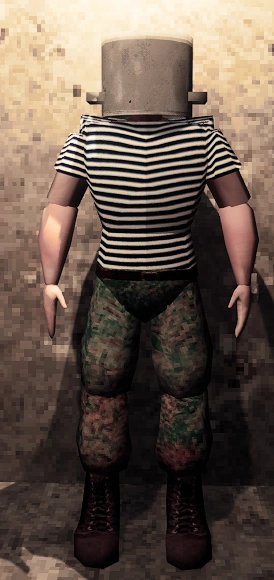 A Player wearing a Cooking Pot.