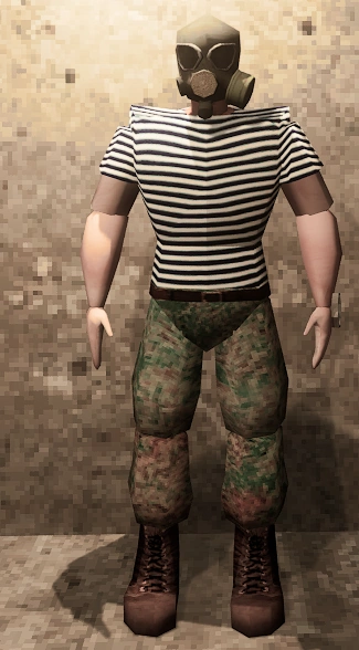 A Player wearing a Gas Mask PKM-2.