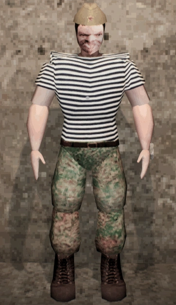 A Player wearing the Pilotka.