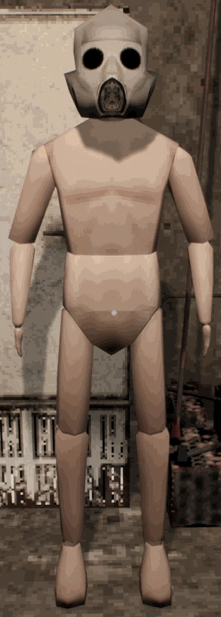 A Player wearing a Hamster Gasmask.