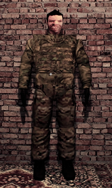 A Player wearing the Military Uniform.
