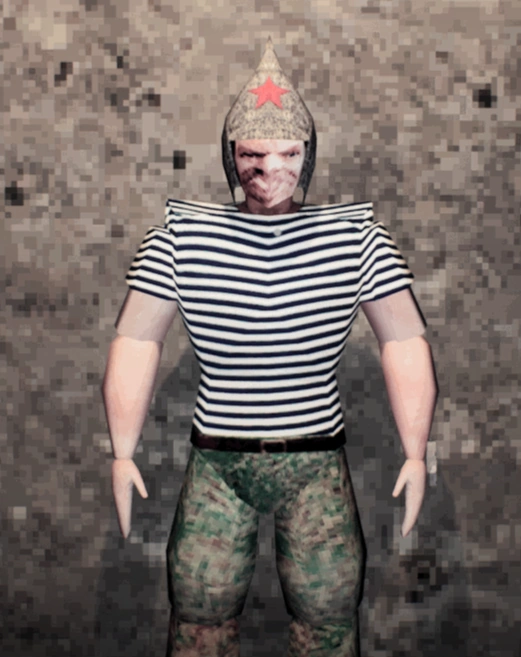 A Player wearing the Sauna Hat.