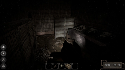 If you crouch under the fallen vent you will find a desk to the right with an item spawn.