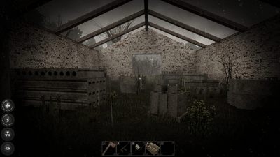 A white brick building outside the silo's with no loot spawns