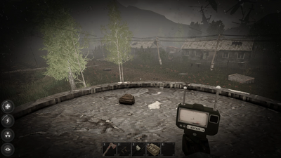 The final teleport takes you atop a bunker with a stash