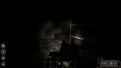 in the next room there is more military crates and shelves