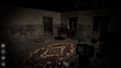 First house through the orb has a desk with Consumables spawns and some wardrobes/cupboards.